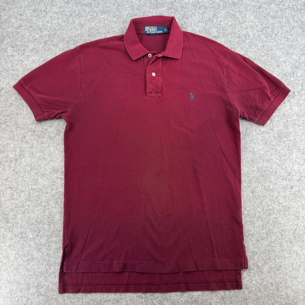 Polo Ralph Lauren Polo Shirt Mens S Classic Fit Burgundy Short Sleeve EUC